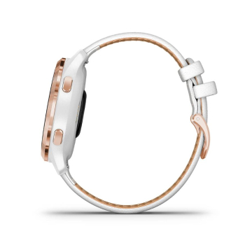 Venu® 2S Weiss/Roségold mit Schnellwechsel-Leder-Armband 18mm Weiss + Silikon-Armband
