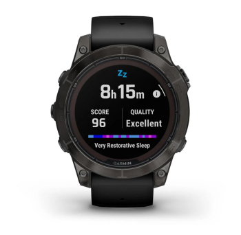 Fēnix® 7 Pro – Sapphire Solar Edition Schwarz/Carbongrau Titan DLC mit QuickFit®-Silikon-Armband
