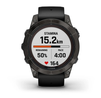 Fēnix® 7 Pro – Sapphire Solar Edition Schwarz/Carbongrau Titan DLC mit QuickFit®-Silikon-Armband