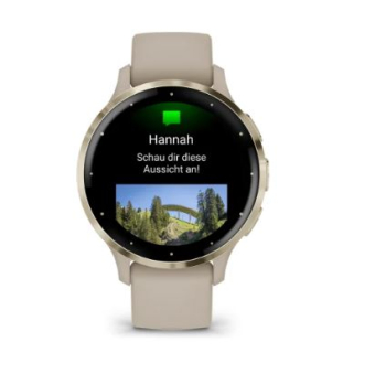 Venu® 3S French Gray/Softgold mit Schnellwechsel-Silikon-Armband