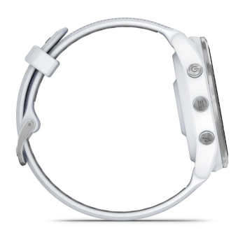 Forerunner® 965 Steinweiss/Titanium Titan mit Silikon-Wechselarmband Steinweiss/Hellgrau