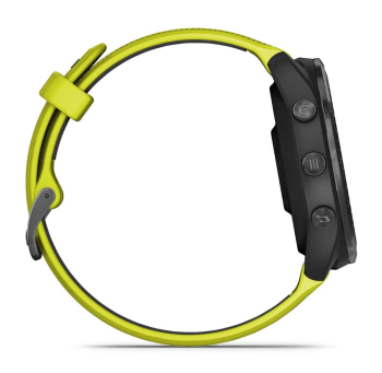 Forerunner® 965 Schwarz/Carbongrau DLC Titan mit Silikon-Wechselarmband Zitronengelb/Schwarz
