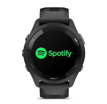 Forerunner® 265 Schwarz mit Schnellwechsel-Silikon-Armband 22 mm Schwarz/Hellgrau