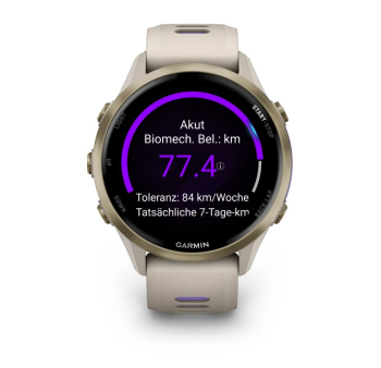 Forerunner® 970 Gray/Softgold Titan mit Silikon-Wechselarmband 22 mm French Gray/Transparent Indigo