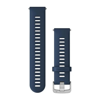 Schnellwechsel-Armband Silikon Meerblau mit silbernen Teilen (22mm)