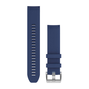 QuickFit® 22-Uhrenarmbänder Silikon Dunkelblau mit Teilen in Titan