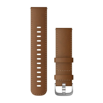 Schnellwechsel-Armband Leder Braun mit silbernen Teilen (22mm)