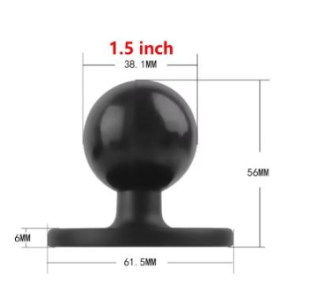 Kugeladapter mit AMPS-​Platte (1.5 Zoll) Rund